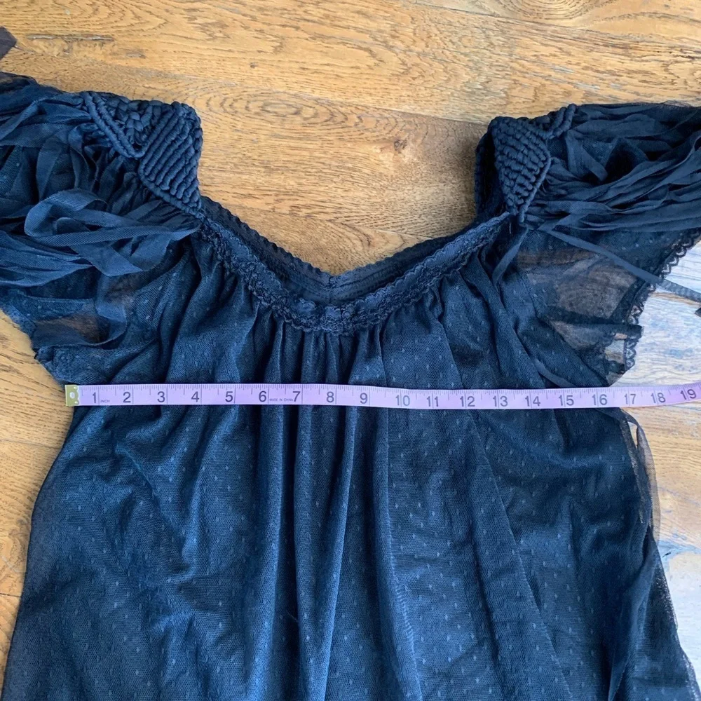 Black Tulle‎ Fringe Cocktail Mini Dress